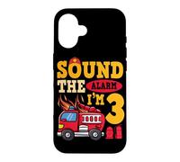Sound The Alarm I'm 3 Fire Truck Firefighter 3rd Birthday Case for iPhone 16