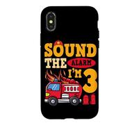 Sound The Alarm I'm 3 Fire Truck Firefighter 3rd Birthday Case for iPhone X/XS