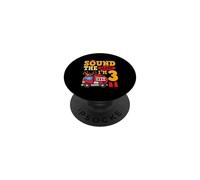 Sound The Alarm I'm 3 Fire Truck Firefighter 3rd Birthday PopSockets Adhesive PopGrip