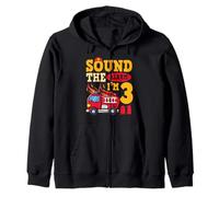 Sound The Alarm I'm 3 Fire Truck Firefighter 3rd Birthday Zip Hoodie