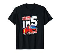 Sound The Alarm I'm 5 Fire Truck 5th Birthday Party T-Shirt