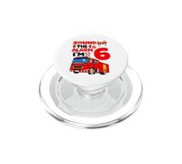 Sound The Alarm I'm 6 Fire Truck 6th Birthday boy party PopSockets PopGrip for MagSafe