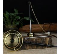 Sound Therapy Brass Gong Bowl Designed to Promote Relaxation During Yoga Practices, Flexible in Length (S Size)