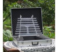 Sound Therapy Quartz Crystal Singing Harp with Healing Bowl, Includes Bracket and Carry Case for Meditation and Bath Use
