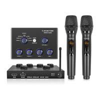 Sound Town 16 Channels Wireless Karaoke Mixing System with 2 Wireless Microphones, HD Arc, Optical(Toslink), AUX, Supports Smart TV, Media Box, PC, Bluetooth, Soundbar, Receiver
