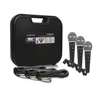 Sound Town 3-piece Professional Handheld Dynamic Microphone Kit with Carry Case, Mic Clips, 26ft XLR to 1/4" Audio Cables (STMICKT3)