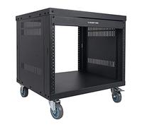 Sound Town 8U Universal Steel Rack, w/Locking Casters, Vented Side Panels for Audio Video, Server and Network Equipment (STRK-M8U)