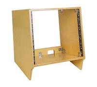 Sound Town DIY 10U Angled Desktop Turret Studio Rack with Solid Baltic Birch Plywood, Golden Oak, Assembly Required (SDRK-10SL)