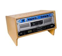 Sound Town DIY 4U Angled Desktop Turret Studio Rack with Solid Baltic Birch Plywood, Golden Oak, Assembly Required (SDRK-Y4SL)