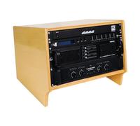 Sound Town DIY 6U Angled Desktop Turret Studio Rack with Baltic Birch Plywood, Golden Oak, Assembly Required (SDRK-Y6SL)