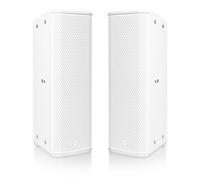 Sound Town Pair of High-Power 500W Passive Column Line Array Speakers with 2x5 Woofers, Dual Compression Drivers, Birch Plywood, Wall Mount, Installation, Live Event, Conference, White (CARPO-P3W)