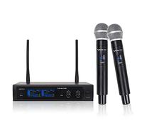 Sound Town SWM10-U2HH Professional Dual-Channel UHF Wireless Microphone System with 2 Handheld Mics, for Church, Business Meeting, Outdoor Wedding and Karaoke