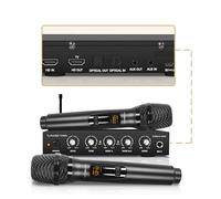 Sound Town Wireless Microphone Karaoke Mixer System with HD Audio Return Channel, Optical (Toslink), AUX, Supports Smart TV, Media Box, PC, Bluetooth, Soundbar, Receiver (SWM16-MAX)