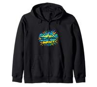 Sound Wave Impact Audio Energy Pulse Graphic Zip Hoodie