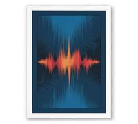 Sound Waves in Motion Industrial Framed Wall Art Print A2 (59.4×42cm) White, Wall Decor for Living Room, Bedroom, Office & Home, Ready to Hang, Art Gift