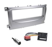 Sound-way 1 Din Car Radio Stereo Fitting Kit, Silver, Plastic, Rubber, Modern, Customizable, Ford Mondeo/Focus/S-Max