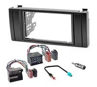 Sound-way 2 DIN Car Radio Faceplate, Radio Frame, ISO Connection Cable, Antenna Adapter, Compatible with BMW 5 Series, BMW X5