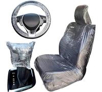sound-way - 20 Pieces x Disposable Plastic Car Seat Cover Steering Wheel Cover Gear Shift Cover for Garage Workshop Mechanic Car Seat Protector