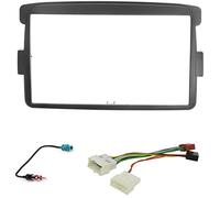 Sound Way Car Radio Installation Kit, 2 DIN Front Panel Frame with Adapter, ISO Cable, Antenna Adapter compatible with NISSAN, RENAULT, DACIA LADA