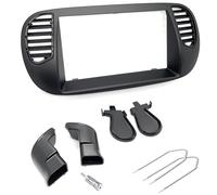 Sound Way Double DIN Car Radio, 2 DIN Front Panel Frame, Air Vents, Antenna Adapter, Release Keys, compatible with Fiat 500 (2007-2015), Matt Black