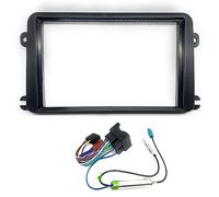Sound-way Double DIN Car Radio Frame Installation Kit, 2 DIN Front Panel Frame, Antenna Adapter, ISO cable, Compatible with VW Volkswagen, Skoda, Seat