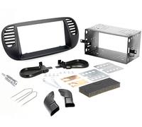 Sound-way Double DIN Car Radio Frame Installation Kit, 2 DIN Front Panel Frame, Metal Cage, Antenna Adapter, Release Keys, compatible with Fiat 500 cinquecento