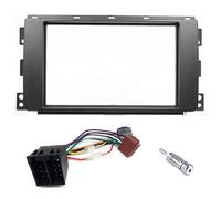 Sound-way Double DIN Car Radio Frame Installation Kit, 2 DIN Front Panel Frame, Quadlock ISO Connector Cable, Antenna Adapter, compatible with Smart Car ForTwo 2007-2010