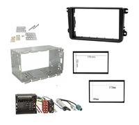 Sound-way - Double DIN Car Radio Frame Installation Kit, 2 DIN Front Panel Frame Stereo compatible with Volkswagen/Skoda/Seat