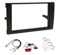 Sound-way Double DIN Car Radio Installation Kit, 2 DIN Front Panel Frame, Facia Adaptor, ISO Connector Cable, Antenna Adapter, Release keys, compatible with Audi A4 B6 B7, Seat Exeo