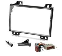 Sound-way Double DIN Car Radio Installation Kit, 2 DIN Front Panel Frame, Facia Adaptor, ISO Connector Cable, Antenna Adapter, compatible with For Fiesta