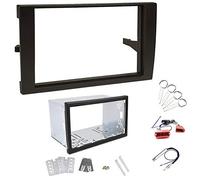 Sound-way Double DIN Car Radio Installation Kit, 2 DIN Front Panel Frame, Metal Gace, Facia Adaptor, ISO Connector Cable, Antenna Adapter, Release keys, compatible with Audi A4 B6 B7, Seat Exeo