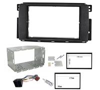 Sound-way Double din car stereo radio installation kit facia adapter compatible with Smart 451 Car ForTwo 2007-2010 Black