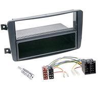 Sound Way Single DIN Car Radio Frame Installation Kit, 1 DIN Front Panel Frame, Antenna Adapter, ISO Cable Connector compatible with Mercedes Classe C/CLK/Viano/Vito
