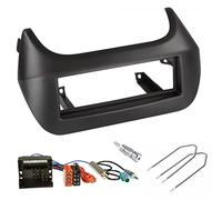 Sound-way Single DIN Car Radio Frame Installation Kit, 1 DIN Front Panel Frame, ISO Connector Cable, Antenna Adapter, Release keys, compatible with Citroen Nemo, Fiat Fiorino Qubo, Peugeot Bipper