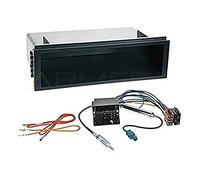 Sound-way Single DIN Car Radio Frame Installation Kit, 1 DIN Front Panel Frame, Quadlock ISO Connector Cable, Antenna Adapter, compatible with VW Volkswagen Lupo/Fox/Lupo / T5 / Passat/Golf IV