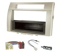 Sound-way Single DIN Double DIN Car Radio Frame Installation Kit, 1 DIN /2 DIN Front Panel Frame, ISO Connector Cable, Antenna Adapter, compatible with Toyota COROLLA VERSO 2004-2009