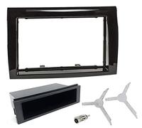 Sound-way Single/Double DIN Car Radio Installation Kit, 1/2 DIN Front Panel Frame, Facia Adaptor, Antenna Adapter, Release keys, compatible with Fiat Bravo 2007-2015