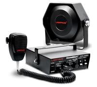 SoundAlert 12V 100W Police Siren PA System [Slim Speaker] [118-124dB] [Handheld Microphone] [Hands-Free] [2 x 20A Switches] Warning Emergency Siren for Vehicles Truck UTV ATV Car POV