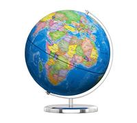 Soundance - 13 inch world globe with stable heavy metal base, educational globe for kids learning, large globe lamp with colorful HD world map details, LED
