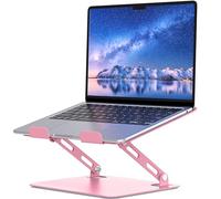 SOUNDANCE Adjustable Laptop Stand, Portable Laptop Riser, Ergonomic Design Computer Holder, Metal Laptop Mount Elevator Compatible with 10 to 15.6 Inches PC Computer, Pink