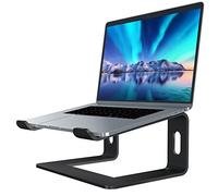 SOUNDANCE Aluminum Laptop Stand for Desk Compatible with Mac MacBook Pro Air Apple Notebook, Portable Holder Ergonomic Elevator Metal Riser for 10 to 15.6 inch PC Desktop Computer, LS1 Black
