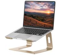 SOUNDANCE Laptop Stand, Aluminum Computer Riser, Ergonomic Laptops Elevator for Desk, Metal Holder Compatible with 10 to 15.6 Inches Notebook Computer, Gold