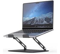 SOUNDANCE Laptop Stand for Desk with Stable Heavy Base, Adjustable Height Multi-Angle, Ergonomic Metal Riser Holder, Foldable Mount Elevator, Compatible with 10 to 15.6 Inches PC Computer, Black