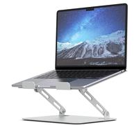 SOUNDANCE Laptop Stand for Desk with Stable Heavy Base, Adjustable Height Multi-Angle, Ergonomic Metal Riser Holder, Foldable Mount Elevator, Compatible with 10 to 15.6 Inches PC Computer, Silver