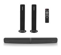 Soundbar for TV, 2-in-1 Detachable Tower Speakers with Bluetooth 5.3/ARC/Optical/AUX Connection - Wall Mountable Home Cinema Sound Bar with Surround Sound System for PC/Gaming/Projectors (Inky black)