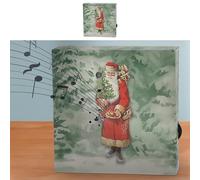 Soundbox 'Santa' 2 X-Mas Sounds Motion Sensor | 12 x 12 x 3.5 cm Cardboard Plastic | Christmas Music Adjustable (1 x Santa Soundbox)