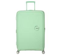 American Tourister Soundbox - Hard Shell Suitcase Large, 77 cm - Trolley Suitcase with 4 Wheels, TSA Lock, Expandable & Light, 97/110L, Pastel Green (Pastel Green)