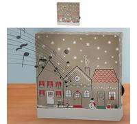 Soundbox 'Village' 2 X-Mas Sounds Motion Sensor | 12 x 12 x 3.5 cm Cardboard Plastic | Christmas Music Adjustable (1 x Soundbox Village)