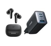 soundcore P31i with Anker USB C Charger (Nano II 65W), Real-Time Adaptive Noise Cancelling, Hi-Res Sound, Wireless Bluetooth Earbuds, PPS 3-Port Fast Charger Plug for MacBook Pro/Air, iPad Pro, Galaxy