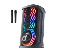 soundcore Rave 3S AI Karaoke Party Speaker with 2 Wireless Microphones, 200W Sound, AI Vocal Removal, Vocal Enhancer, Reverb, Light Show, 12H Playtime, Portable Bluetooth PA System for Home, Party